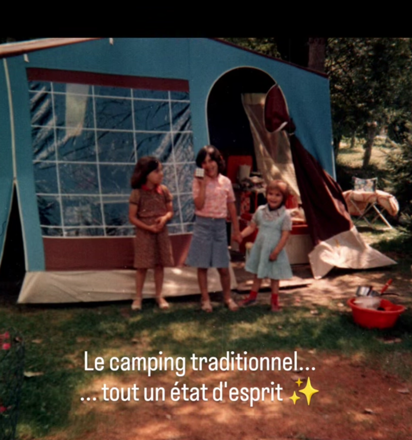 Photo nostalgique de l'état d'esprit du camping traditionnel